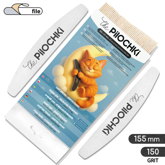 Wymienne pilniki półksiężyc 155 mm na miękkiej bazie, biały, 150 grit, 50 szt.