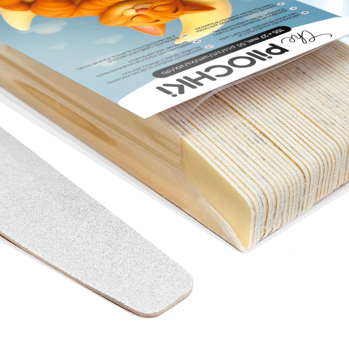 Wymienne pilniki półksiężyc 155 mm na miękkiej bazie, biały, 240 grit, 50 szt.