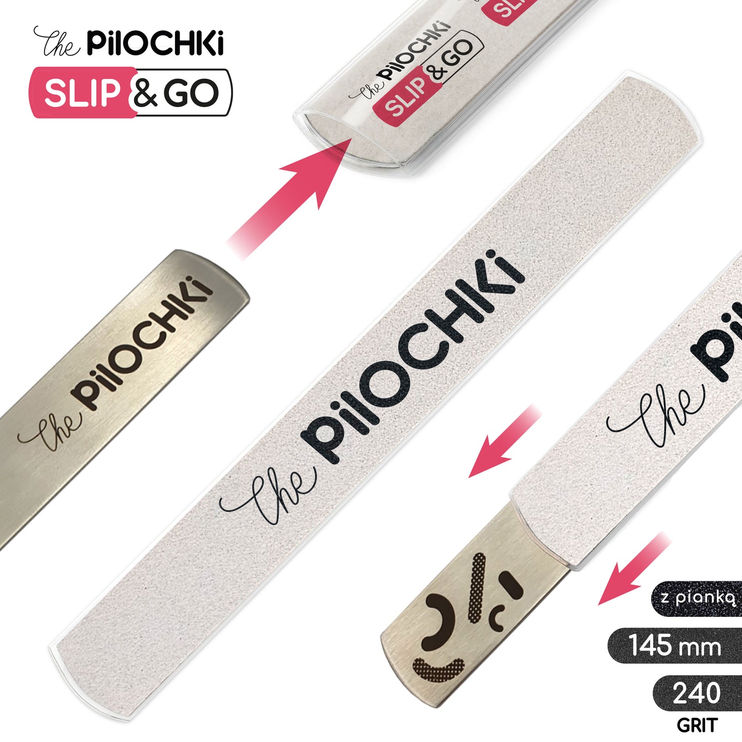 Wymienne pilniki SLIP&GO™ 240 grit na miękkiej bazie, białe, 30 szt. (bez taśmy)